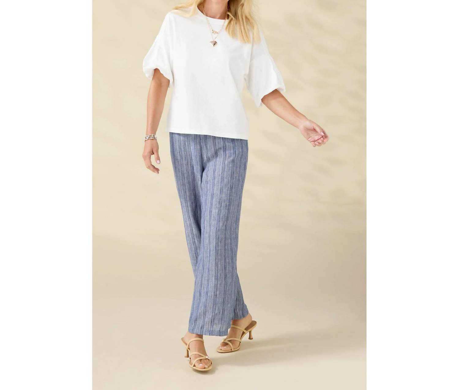 Coco + Carmen - Camille Top With Pearl Puff Sleeve