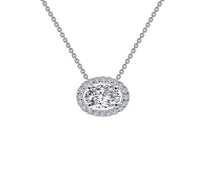 Lafonn Women's Oval Halo Necklace in silver - women's jewelry