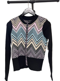 Minnie Rose - Women's Chevron Zip Up Sweater