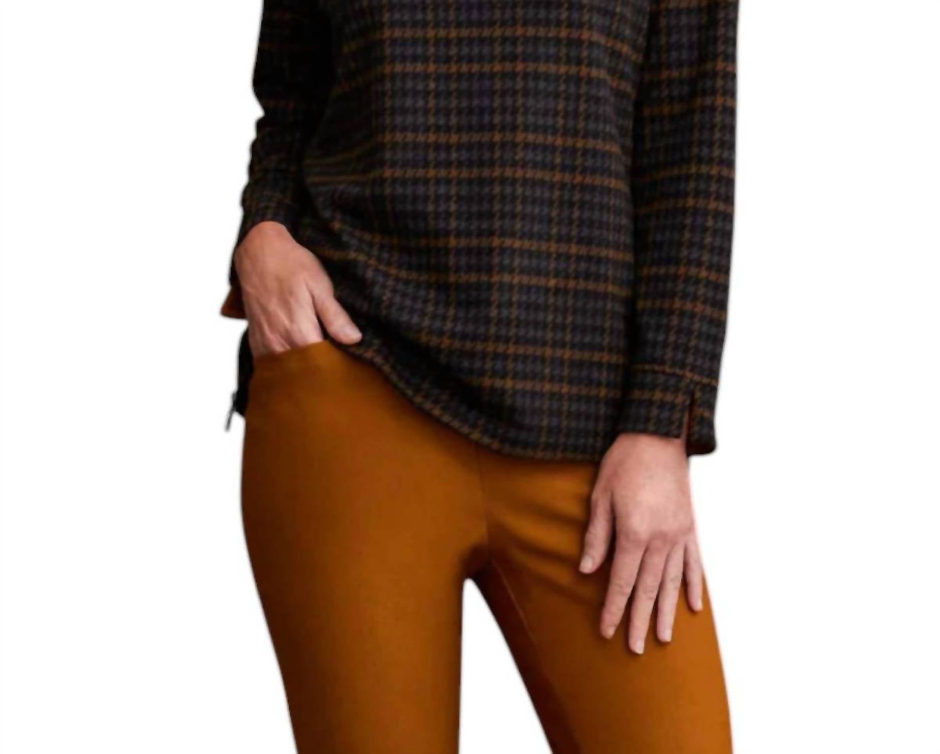 Tribal - Cowl Neck Top With Zipper Accent