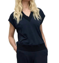 Iris Setlakwe - Women's Matte Jersey Sleeveless Pleated V-neck Top