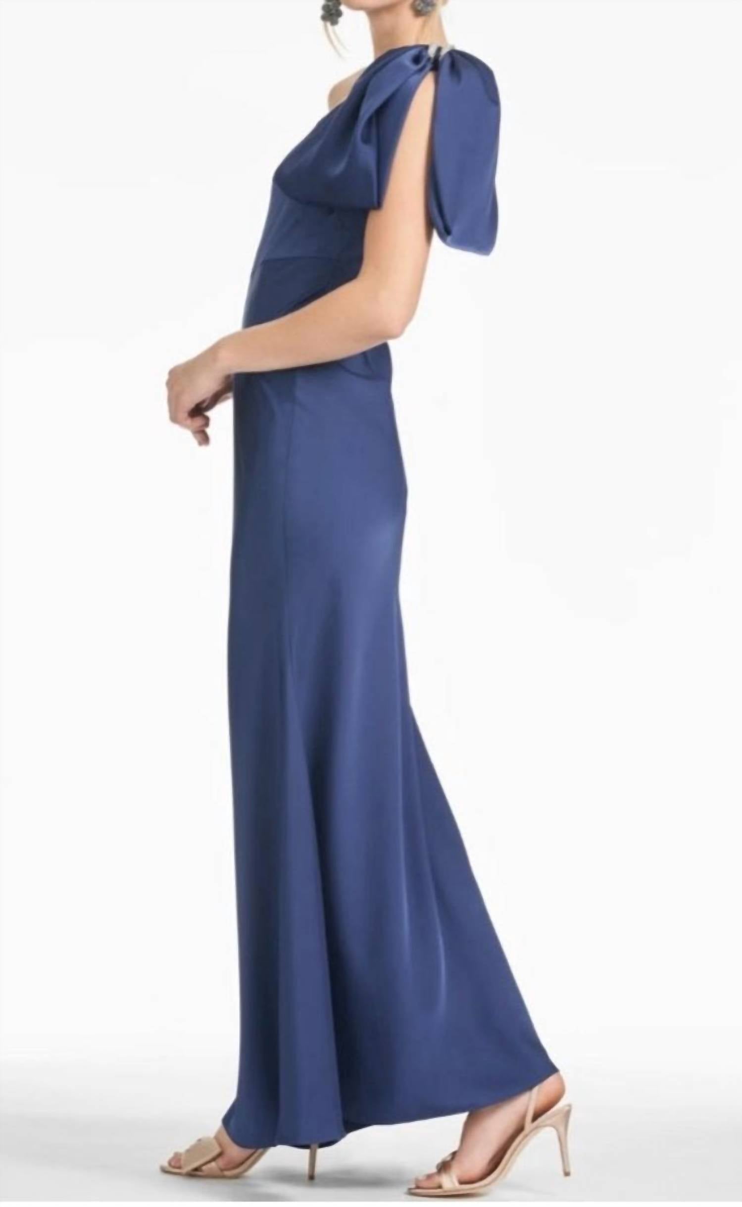 Sachin & Babi - Aubrey Satin One-shoulder Gown