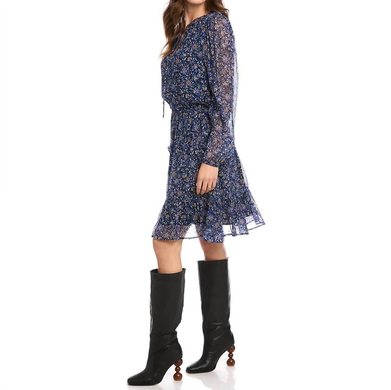 Karen Kane - Lauralee Long Sleeve Tiered Floral Print Dress