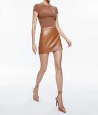 Alice + Olivia - Siobhan Vegan Wrap Mini Skirt