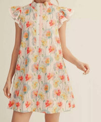 Jodifl High Neck Garden Dress in blush - women's dress - detail view