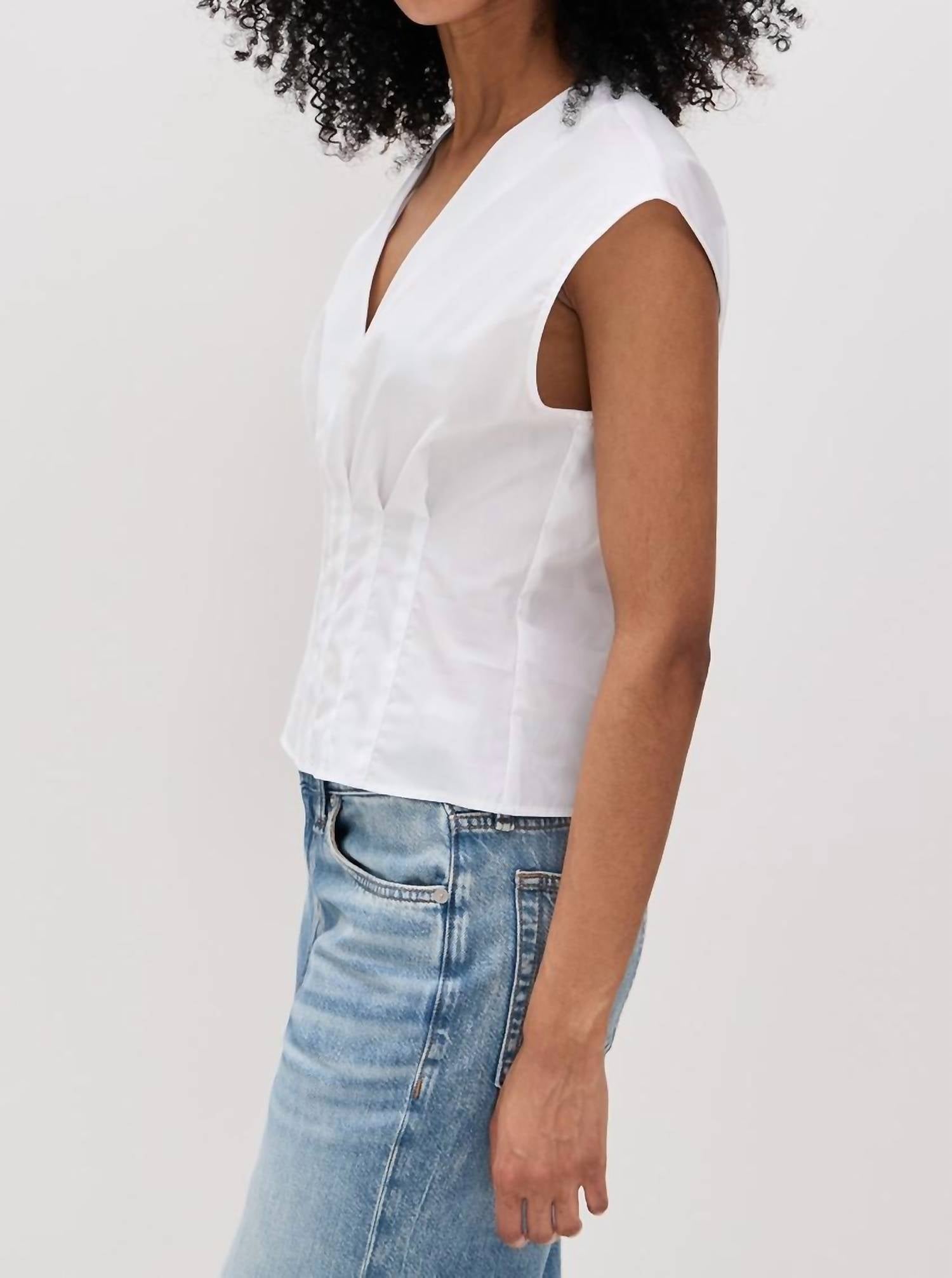 Rag & Bone - Ines Poplin Top In White