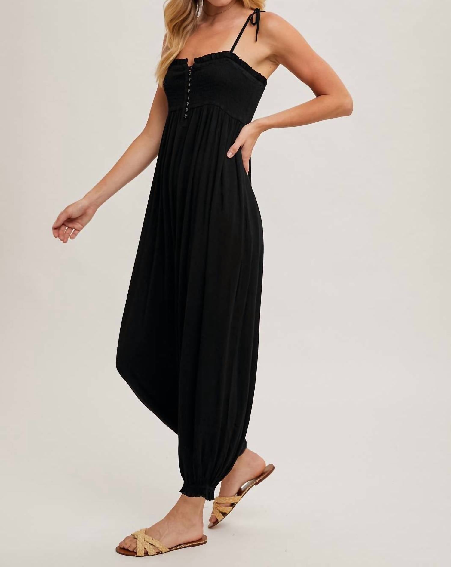 BluIvy Shoulder Tie Jumpsuit in black - women's pants - view 5
