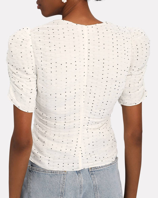 GATHERED BUTTON FRONT TOP