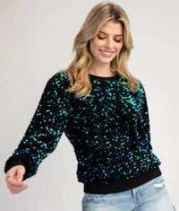 Ee:Some - Emerald Dream Sequin Pullover
