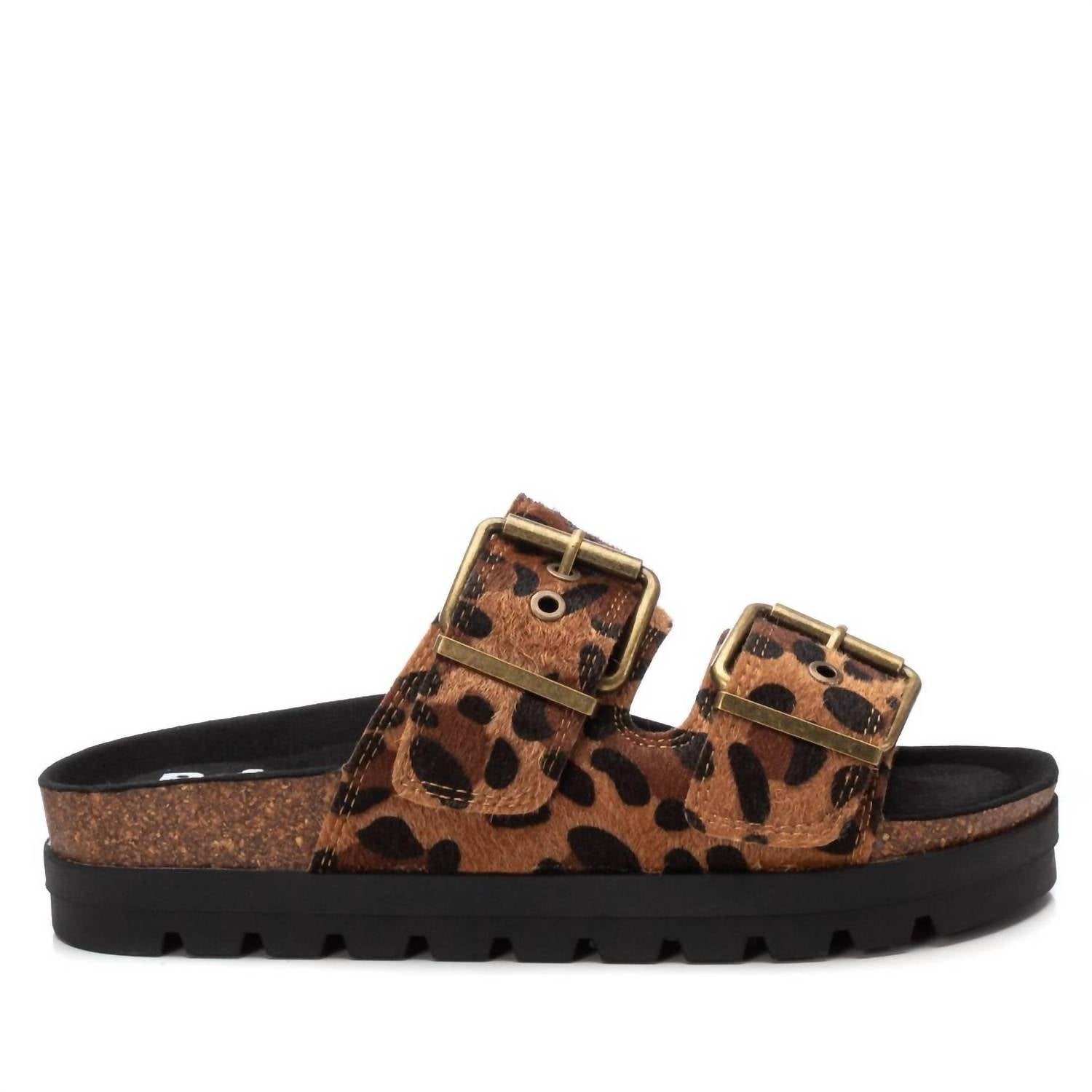 Xti - Women's Textured Platform Sliders Sandals
