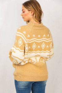White Birch - Women's Aztec Print Sweater