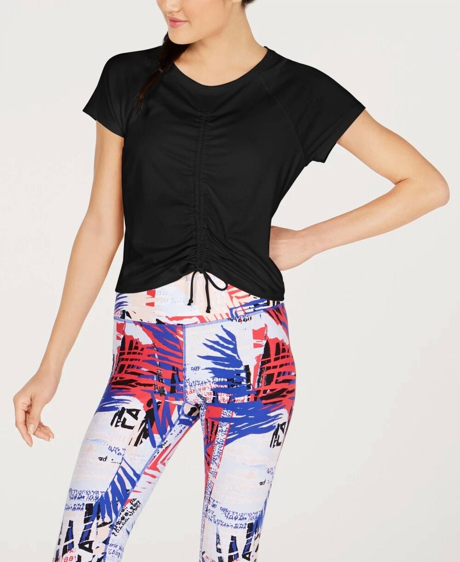 Calvin Klein - Activewear Ruched Front Cap Sleeve Top