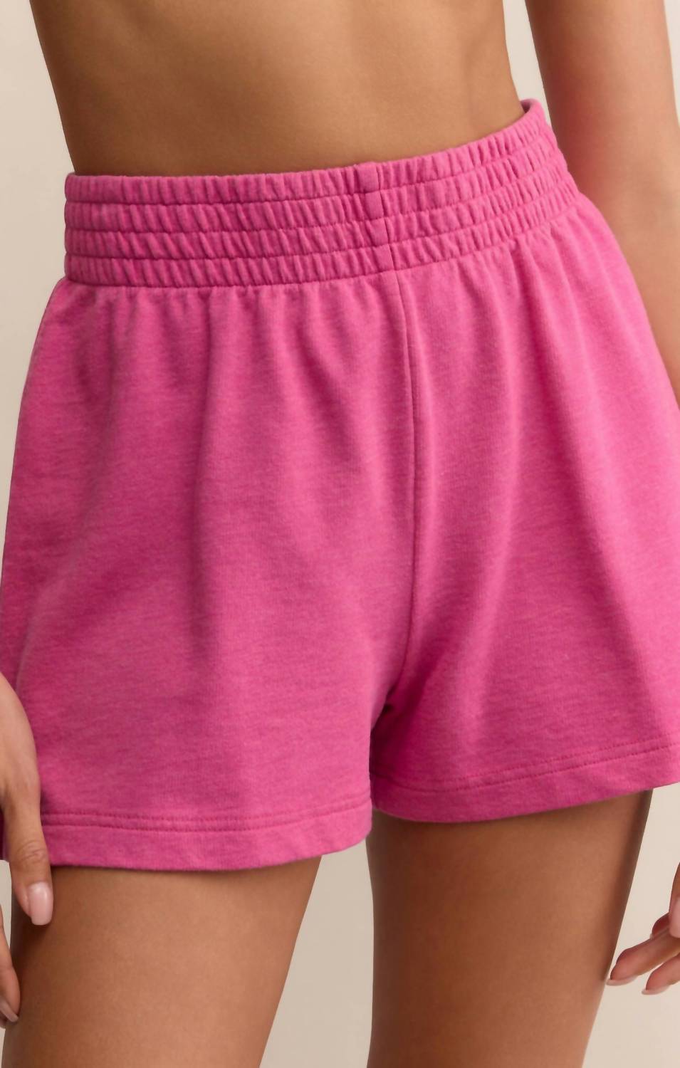 Z Supply Weekender French Terry Short in island pink - women's shorts - alternate view