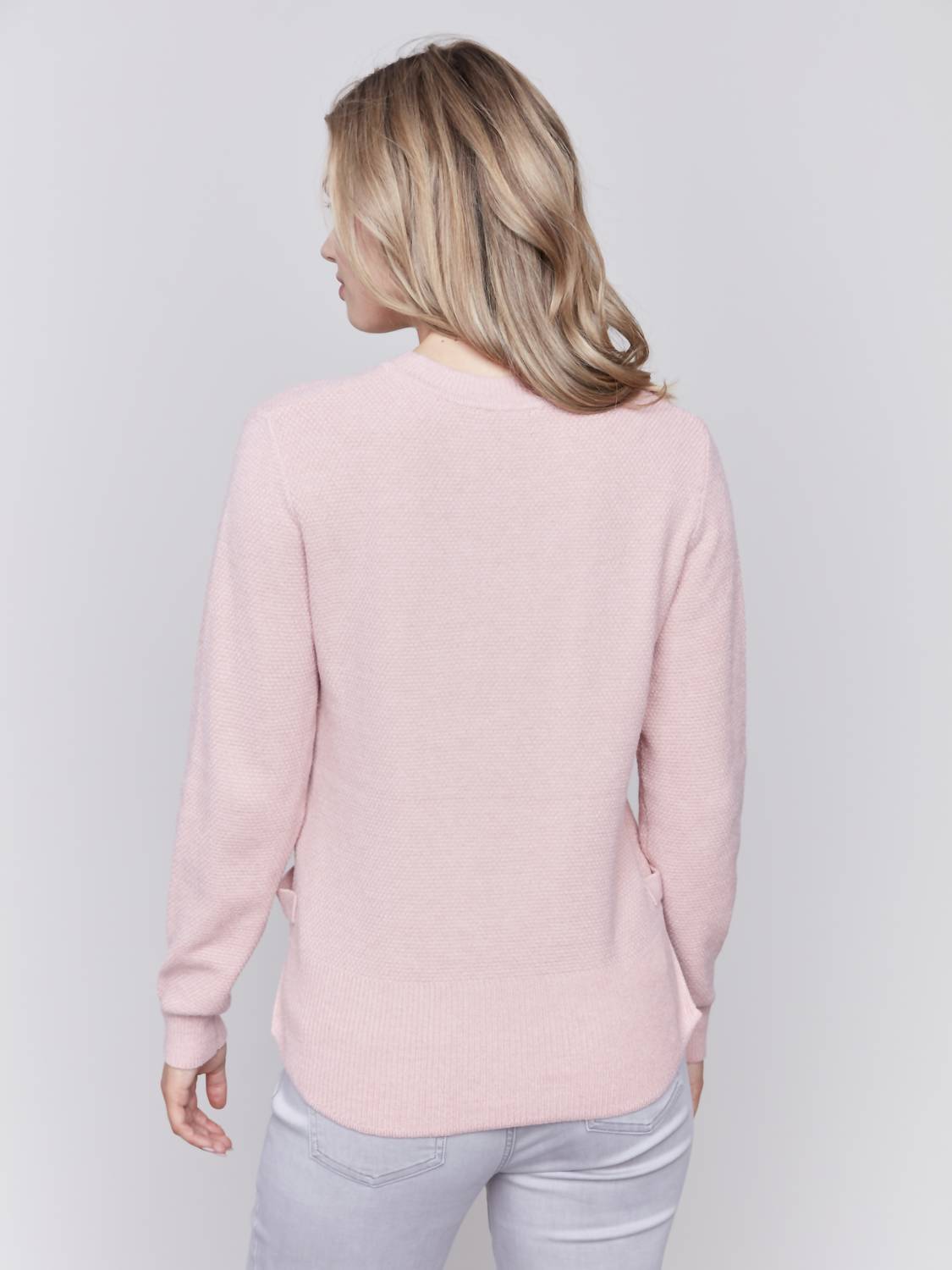 Charlie B - Crew Neck Sweater With Side Tab