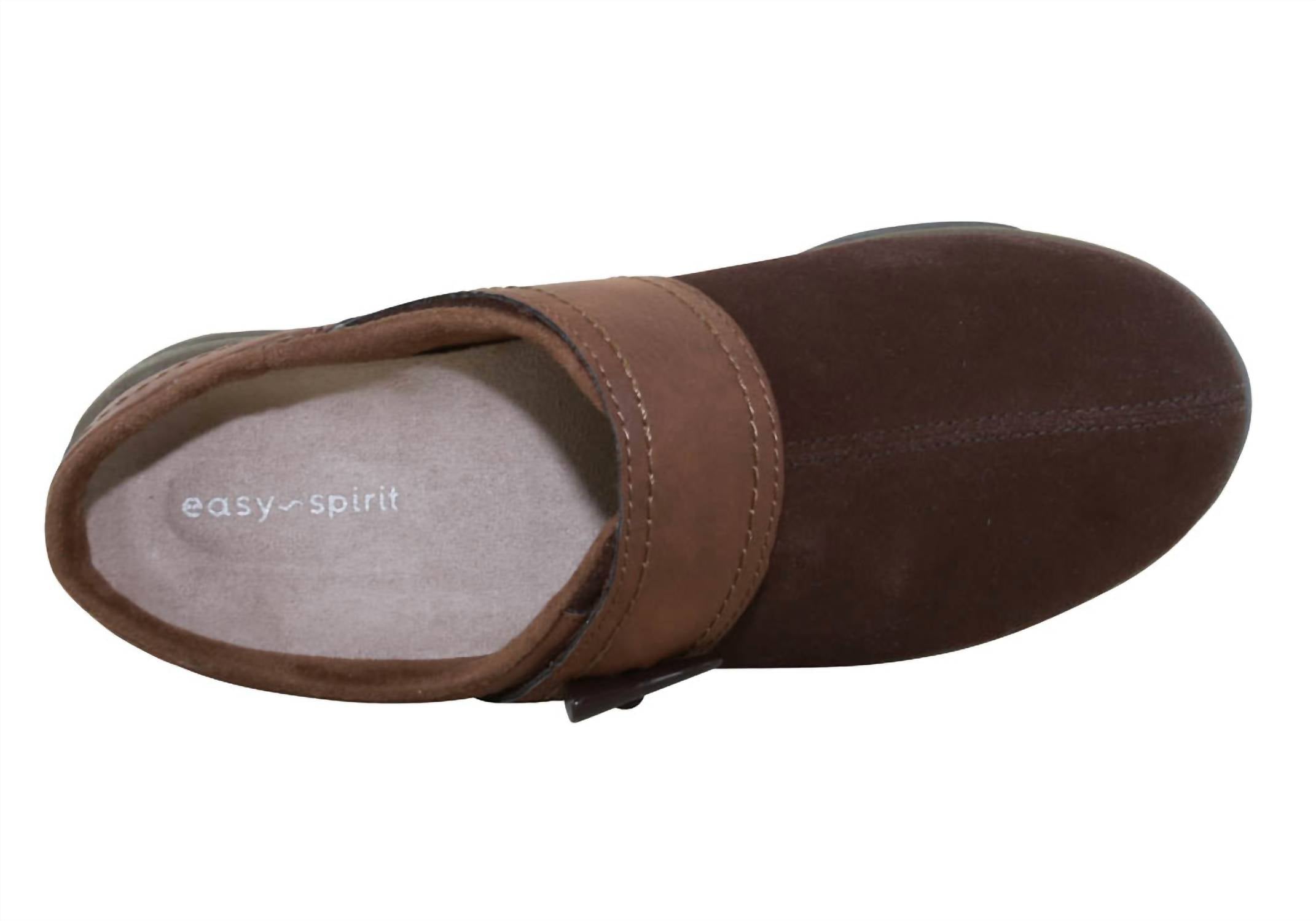 easy spirit Women's Eliana Slip-on Mule in brown suede - women's shoe - alternate view