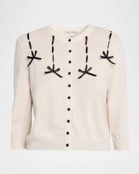 Autumn Cashmere Ribbon Long Sleeves Cardigan in chalk - women's sweater - view 5