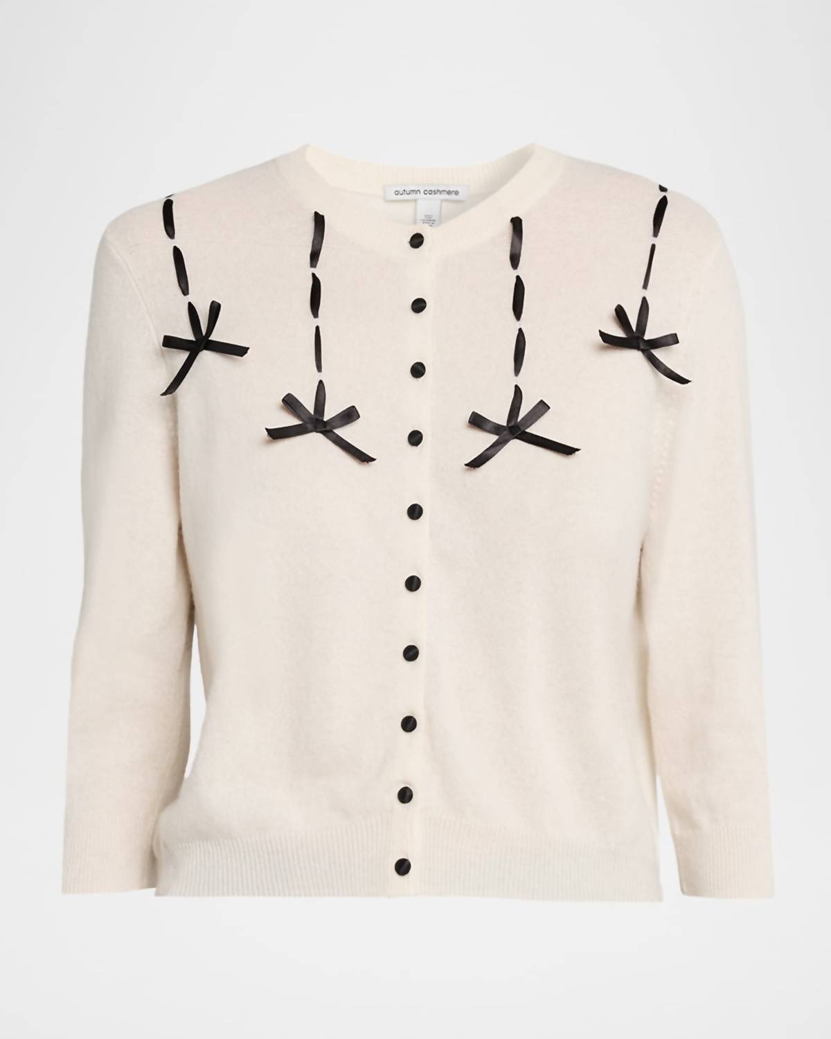 Autumn Cashmere Ribbon Long Sleeves Cardigan in chalk - women's sweater - view 5