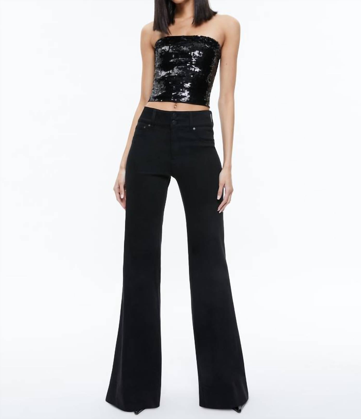 Alice + Olivia - Vivi Sequin Cropped Top