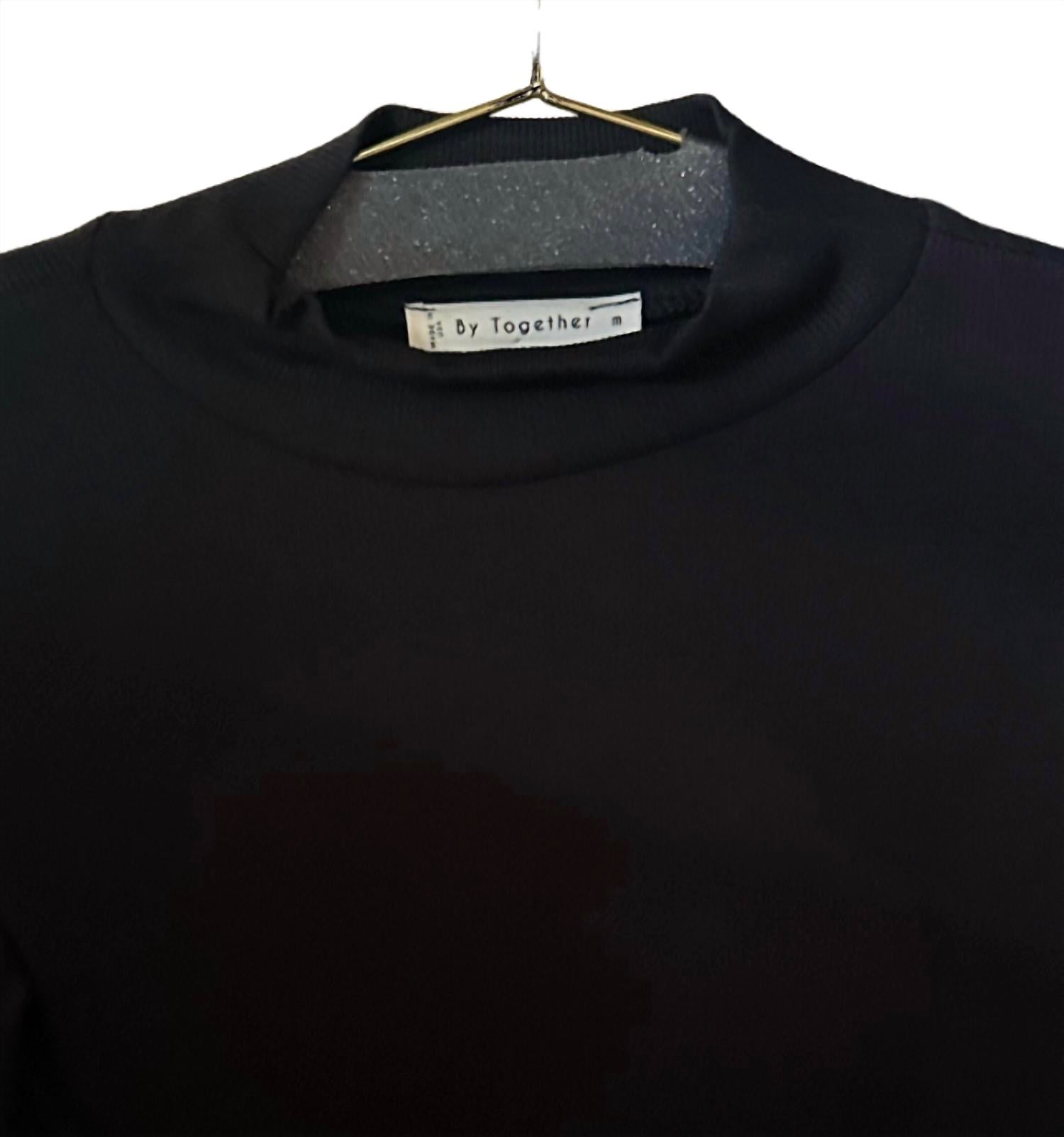 By Together Women's Every Layer Top in black - women's long sleeve top - detail view
