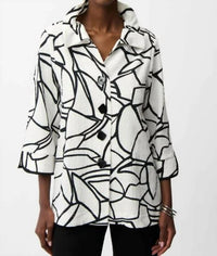 Joseph Ribkoff - Seersucker Abstract Print Trapeze Jacket