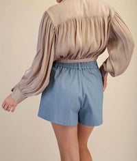 Glam - Stephanie Tie Front Collared Blouse