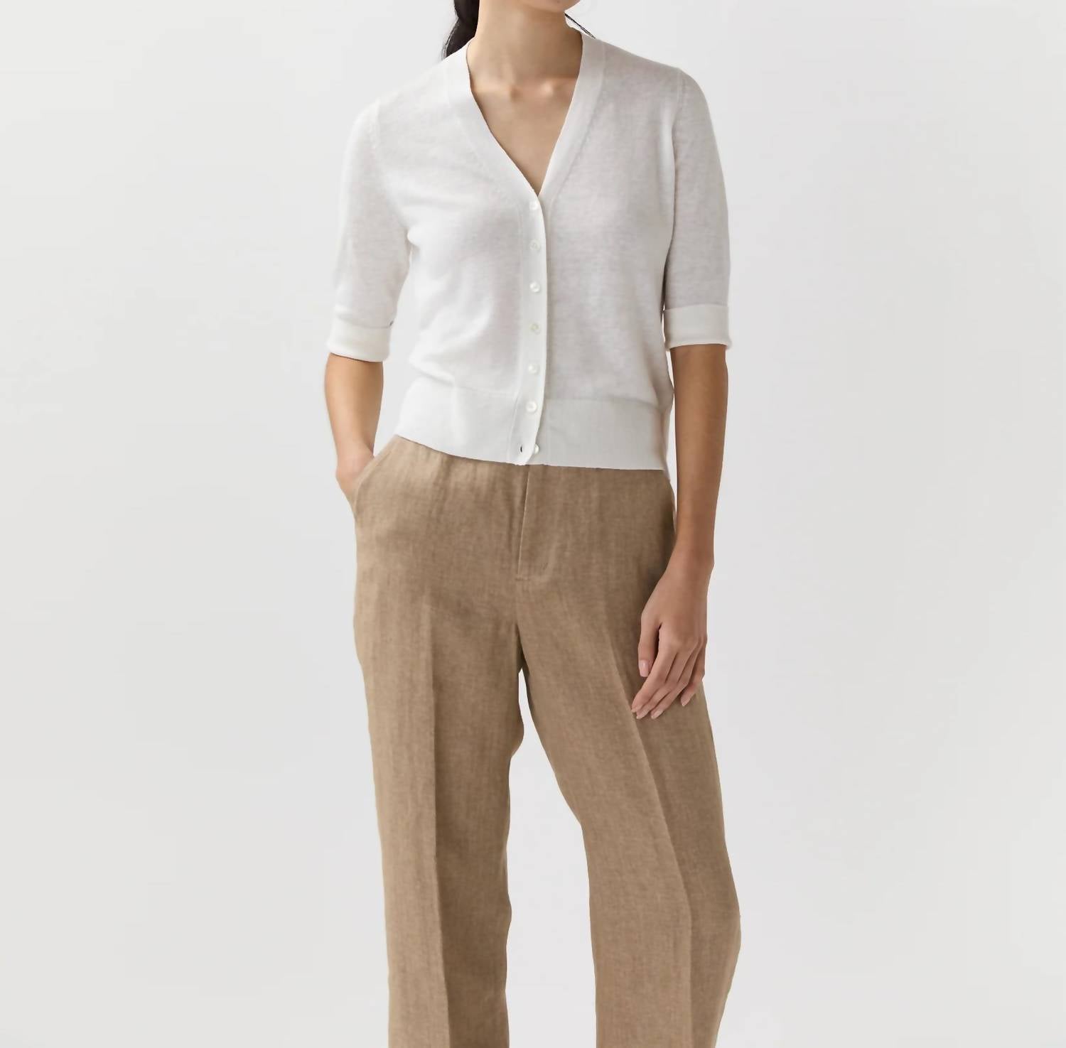 Ann Mashburn - Short Sleeve Rosie V Neck Cardigan