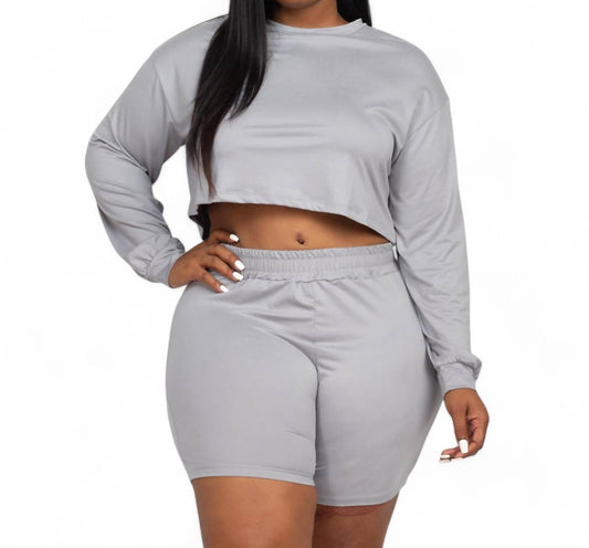 Up Clothing - PLUS SIZE CROP TOP AND SHORTS SET