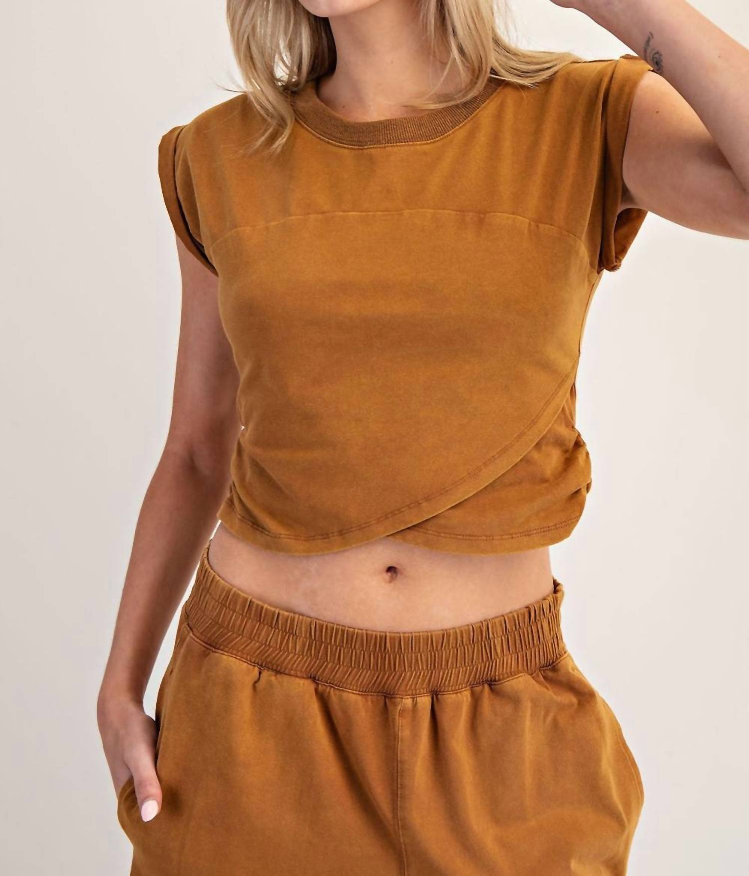 Ee:Some - Mineral Wash Wrap Top