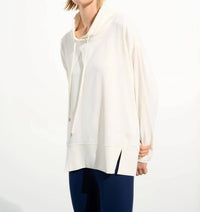 Joseph Ribkoff - Woven Twill Boxy Tunic With Funnel Collar
