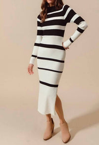 So Me - Christina Sweater Stripe Midi Dress