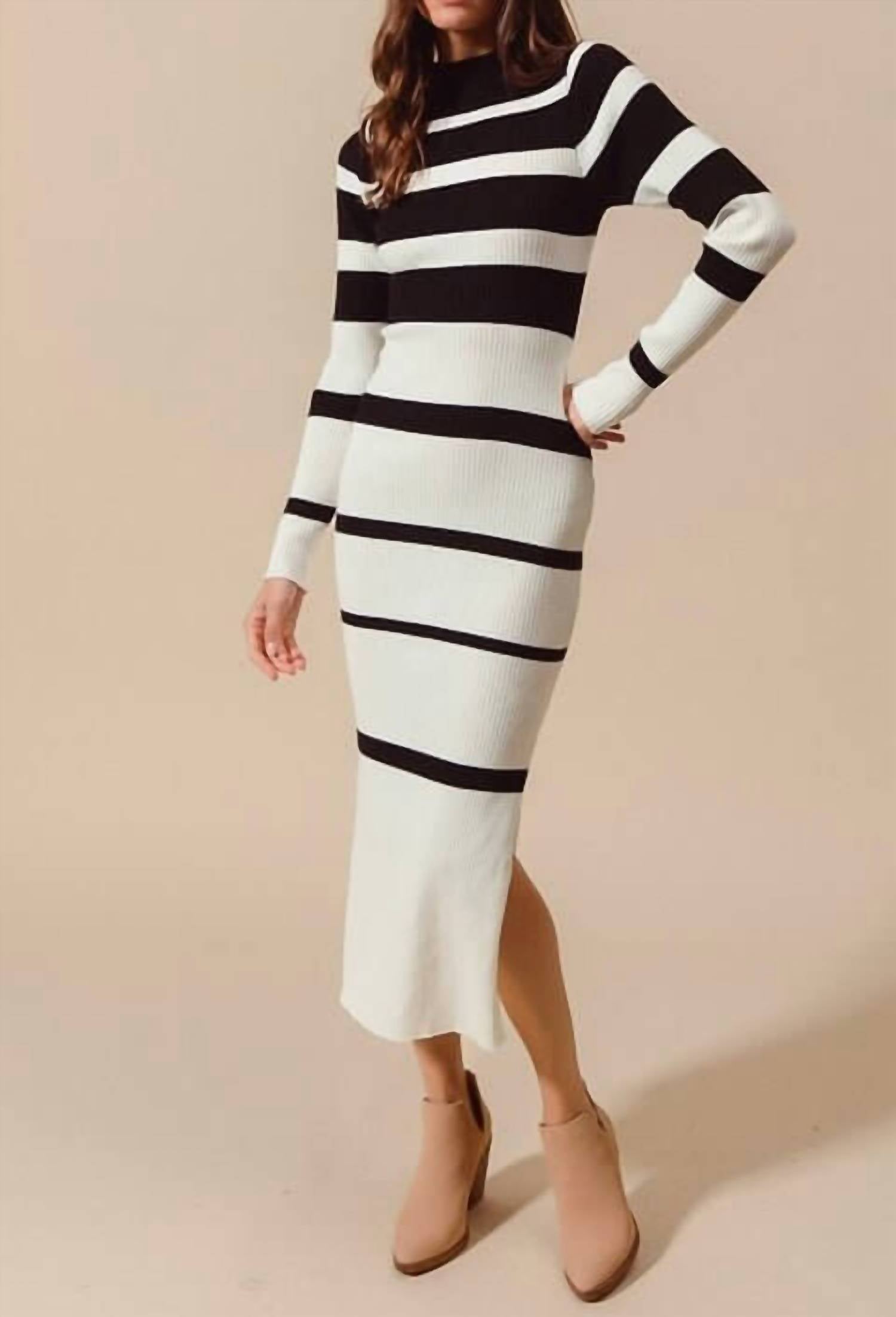 So Me - Christina Sweater Stripe Midi Dress