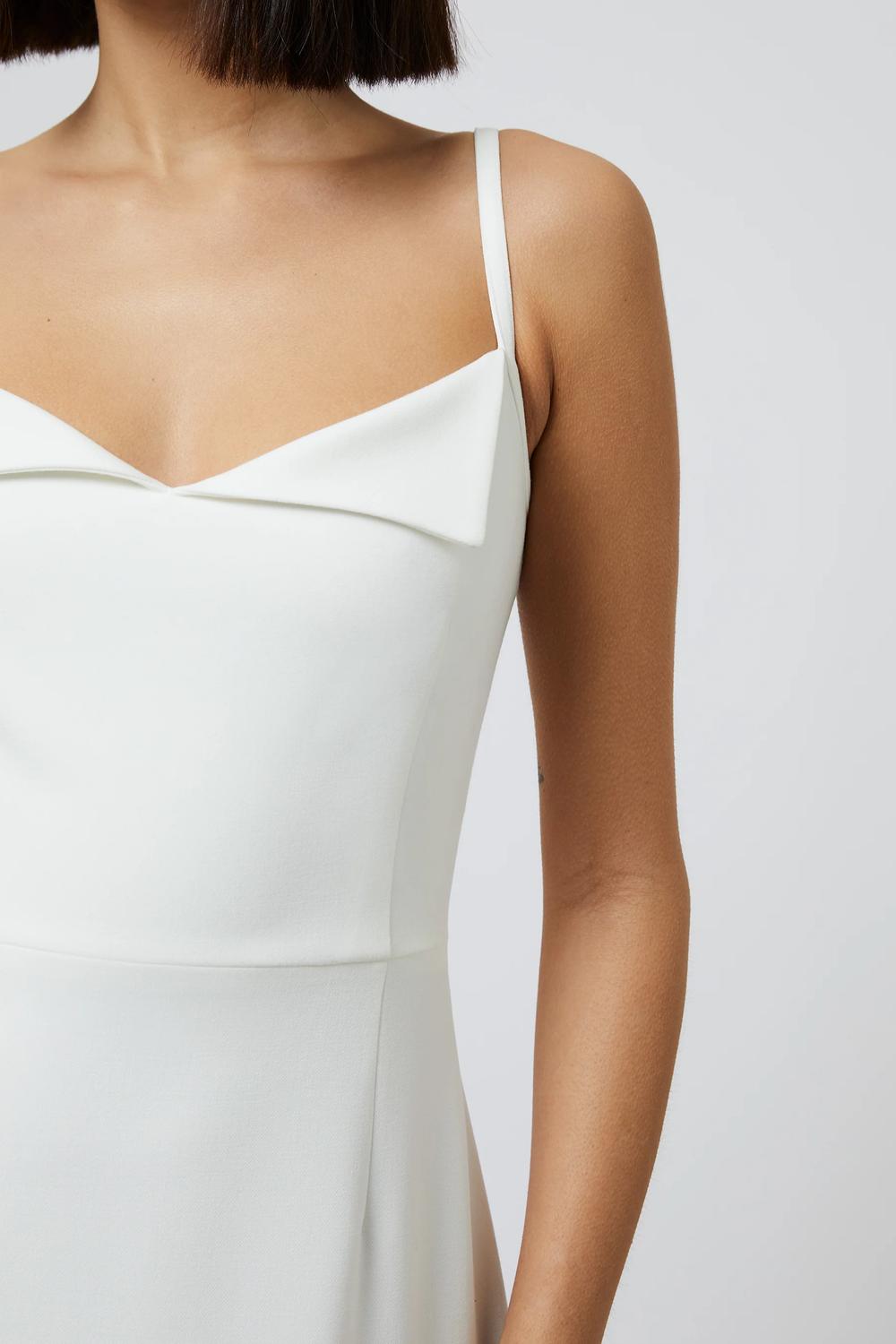 FRENCH CONNECTION Whisper Foldover Mini Dress in summer white - women's dress - view 4