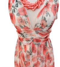 Giorgia & Johns - Women's Floral Sleeveless Dress With Bow On Shoulder