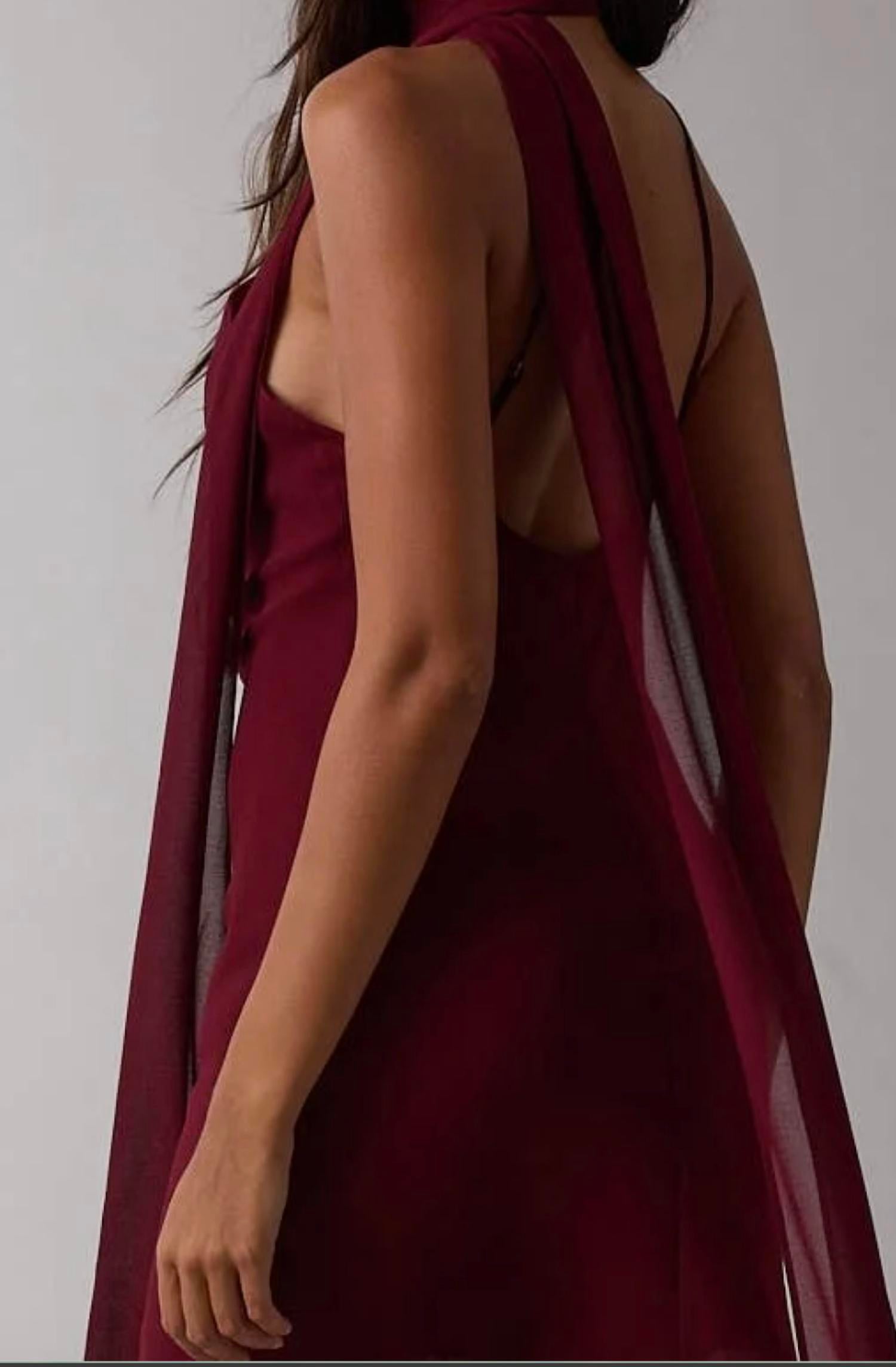 Sky To Moon - Sheer Long Scarf Bias Cut Mini Dress