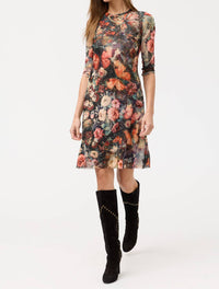 Johnny Was - 3/4 SLEEVE MESH MIDI DRESS