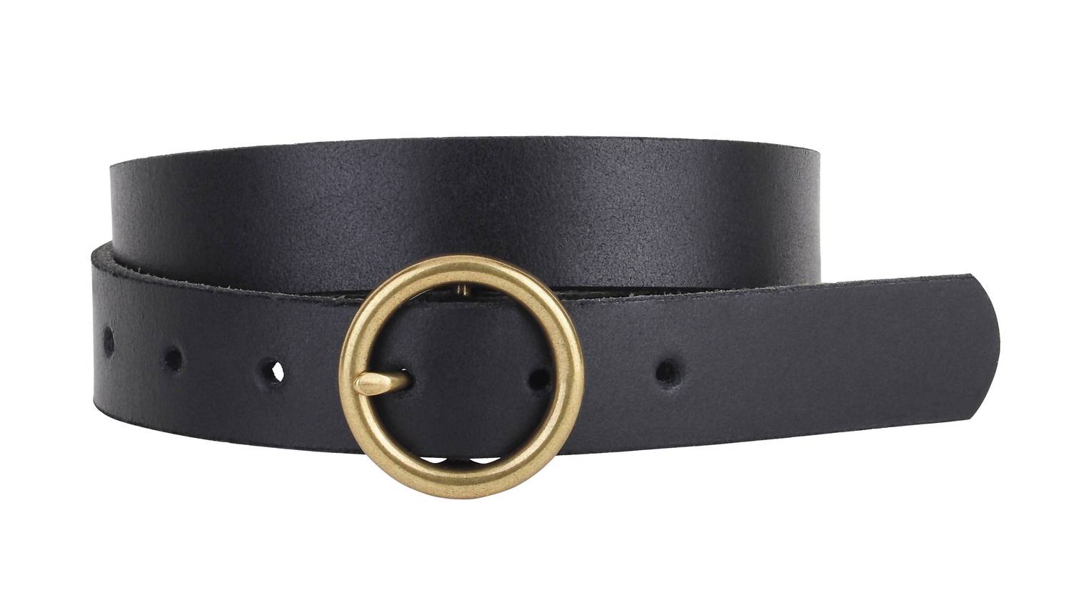 Most Wanted - Women's Genuine Leather Belt With Brass Circle Buckle