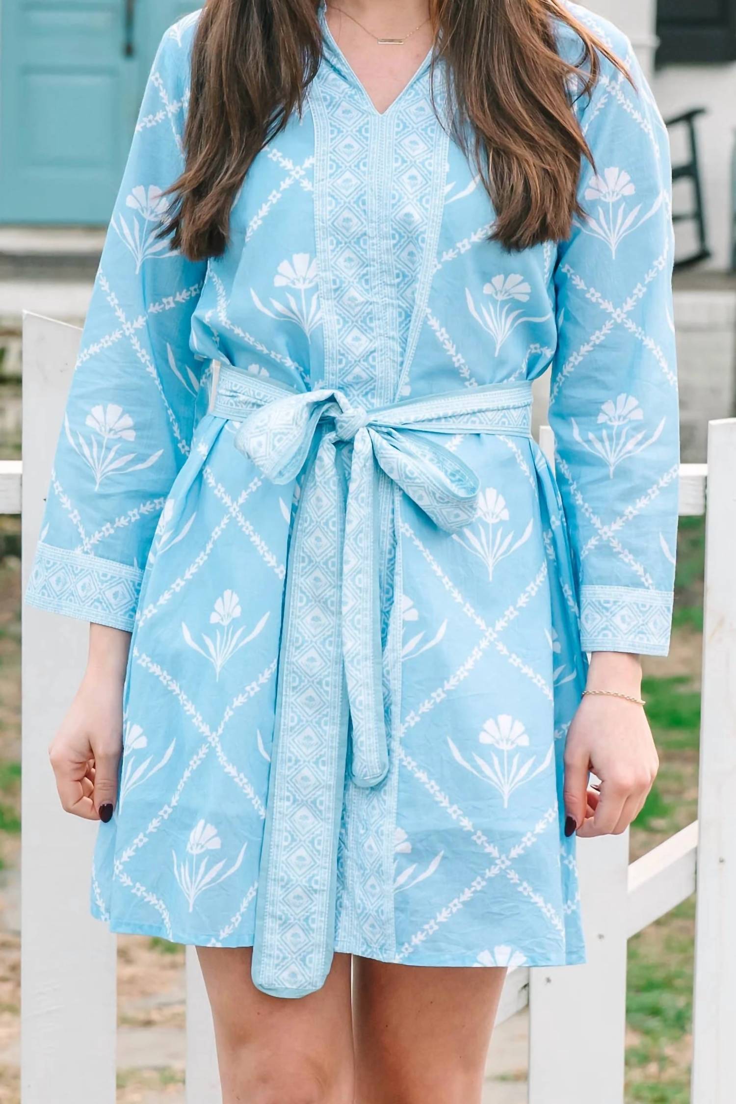 VICTORIA DUNN French Quarters Dress in periwinkle bloom - women's dress - alternate view