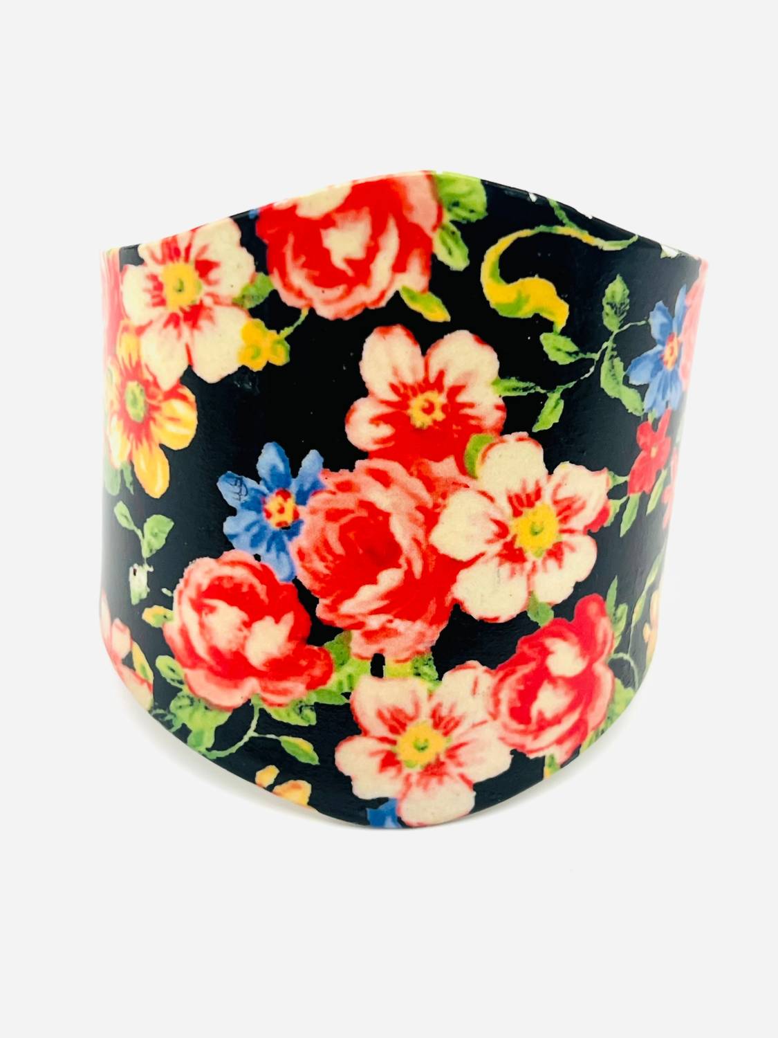 Jewelit Women's Floral Cuff Bracelet in black - women's jewelry - alternate view