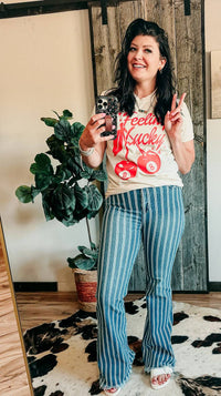 Cello - Pin Stripe Flare Jeans