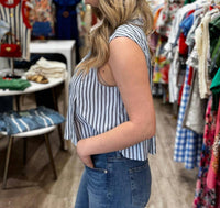 En Saison Clara Top in blue - women's shirt - view 7