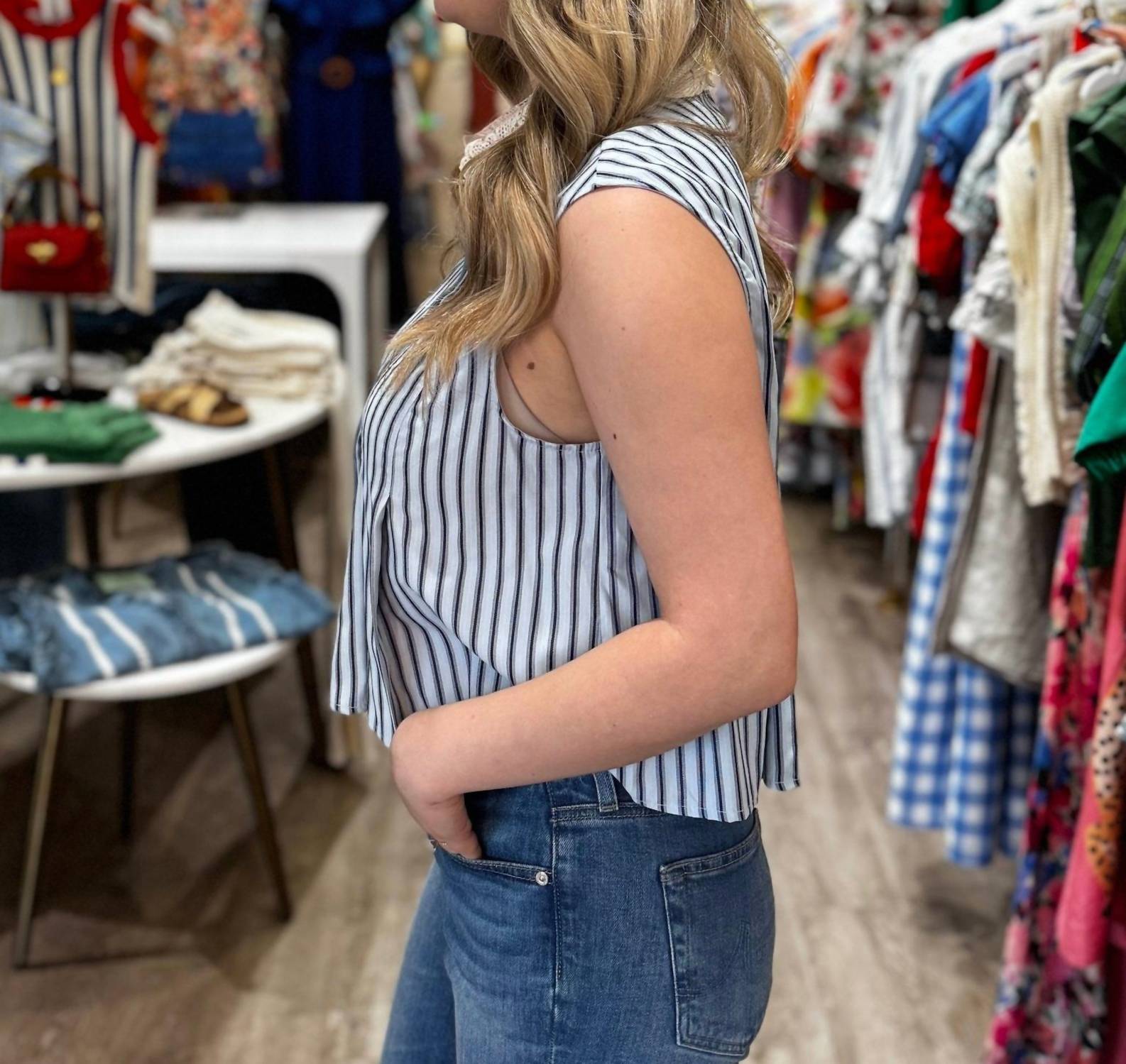 En Saison Clara Top in blue - women's shirt - view 7