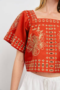 Rails - Laine Embroidered Eyelet Top