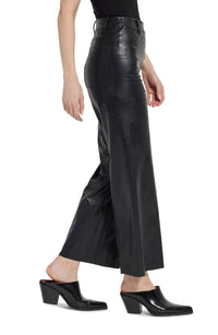 Lysse High Waist Faux Leather Wide Leg Pants in kohl black - women's pants - alternate view