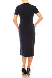 Maggy London - Short Sleeve Ruched Sheath Dress