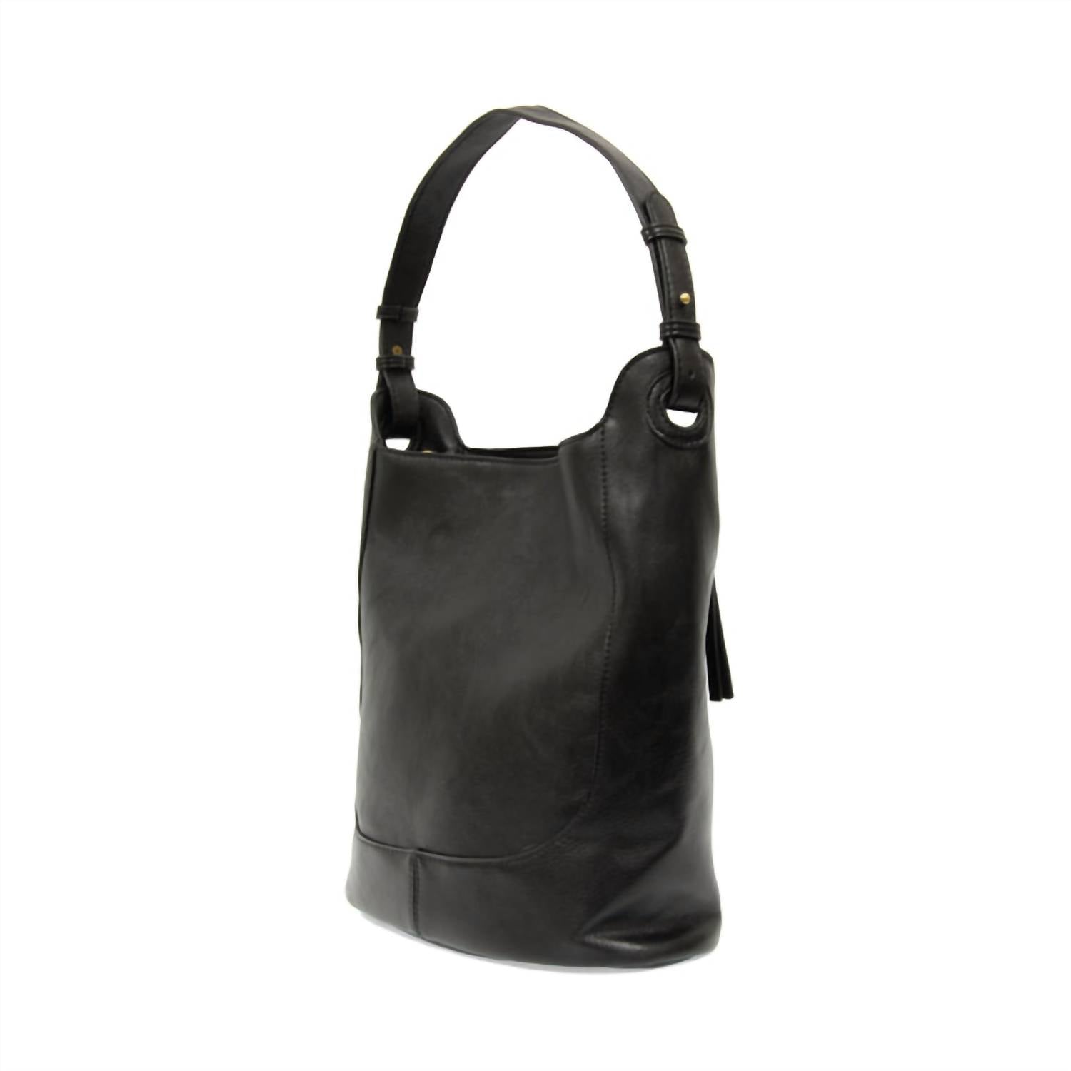 Joy Susan Women's Brielle Bucket Bag in black - women's bag - detail view