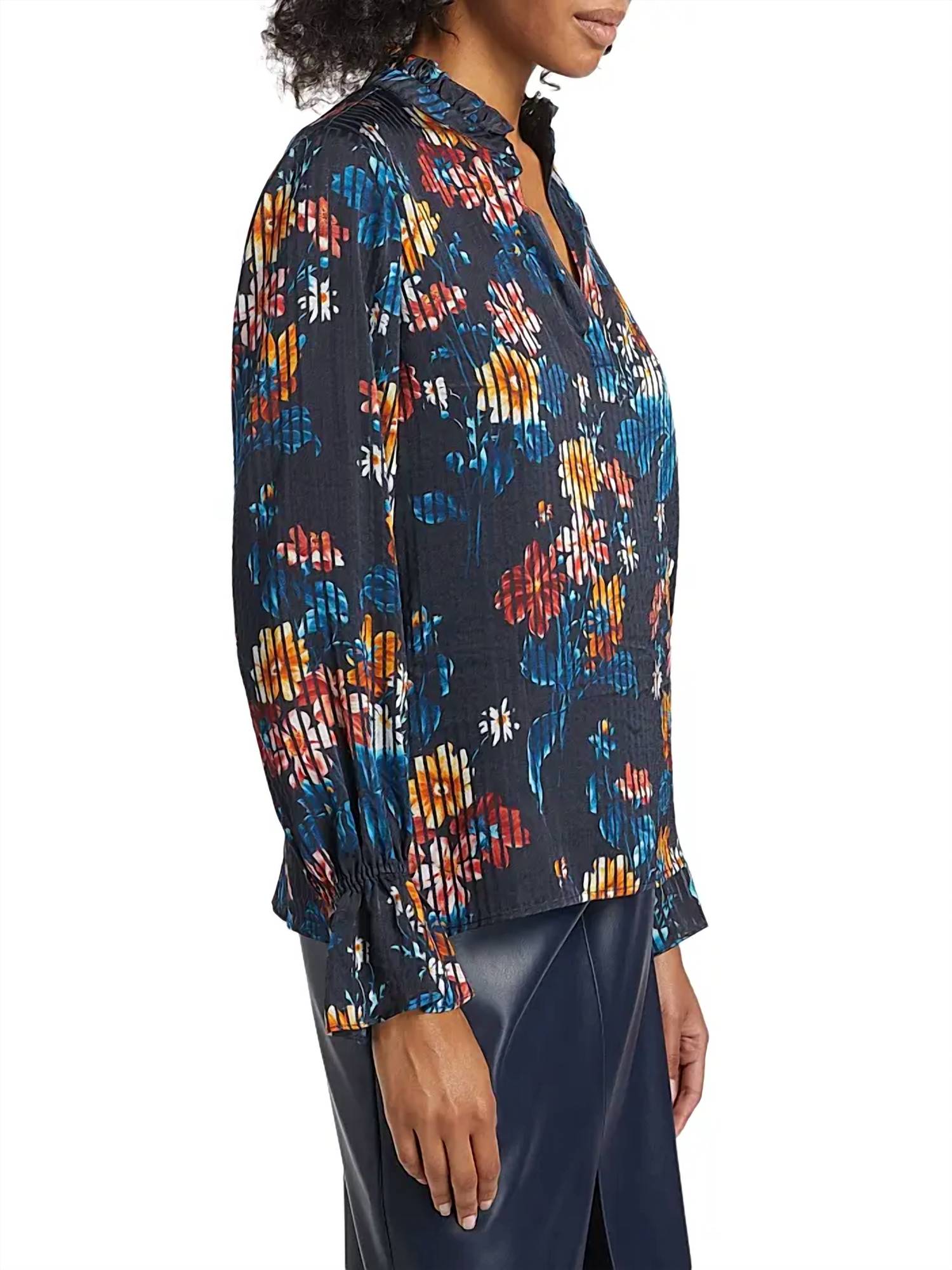 Elie Tahari - Hollis Floral & Stripe Blouse