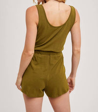 Bluivy - Sleeveless Knit Drawstring Romper