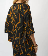 Joseph Ribkoff - Geometric Print 3/4 Sleeve Boxy Top