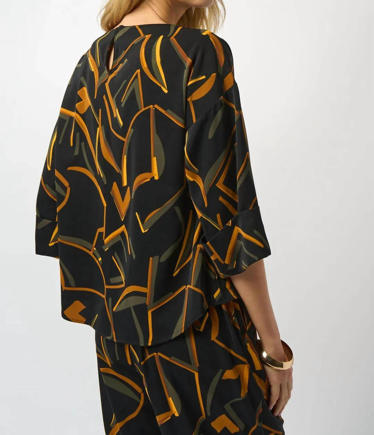 Joseph Ribkoff - Geometric Print 3/4 Sleeve Boxy Top