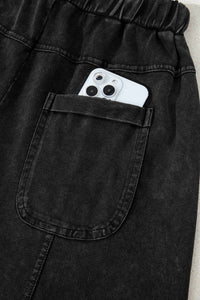 Indie & Co Hannah Mineral Washed Cargo Pants in black - women's pants - view 4